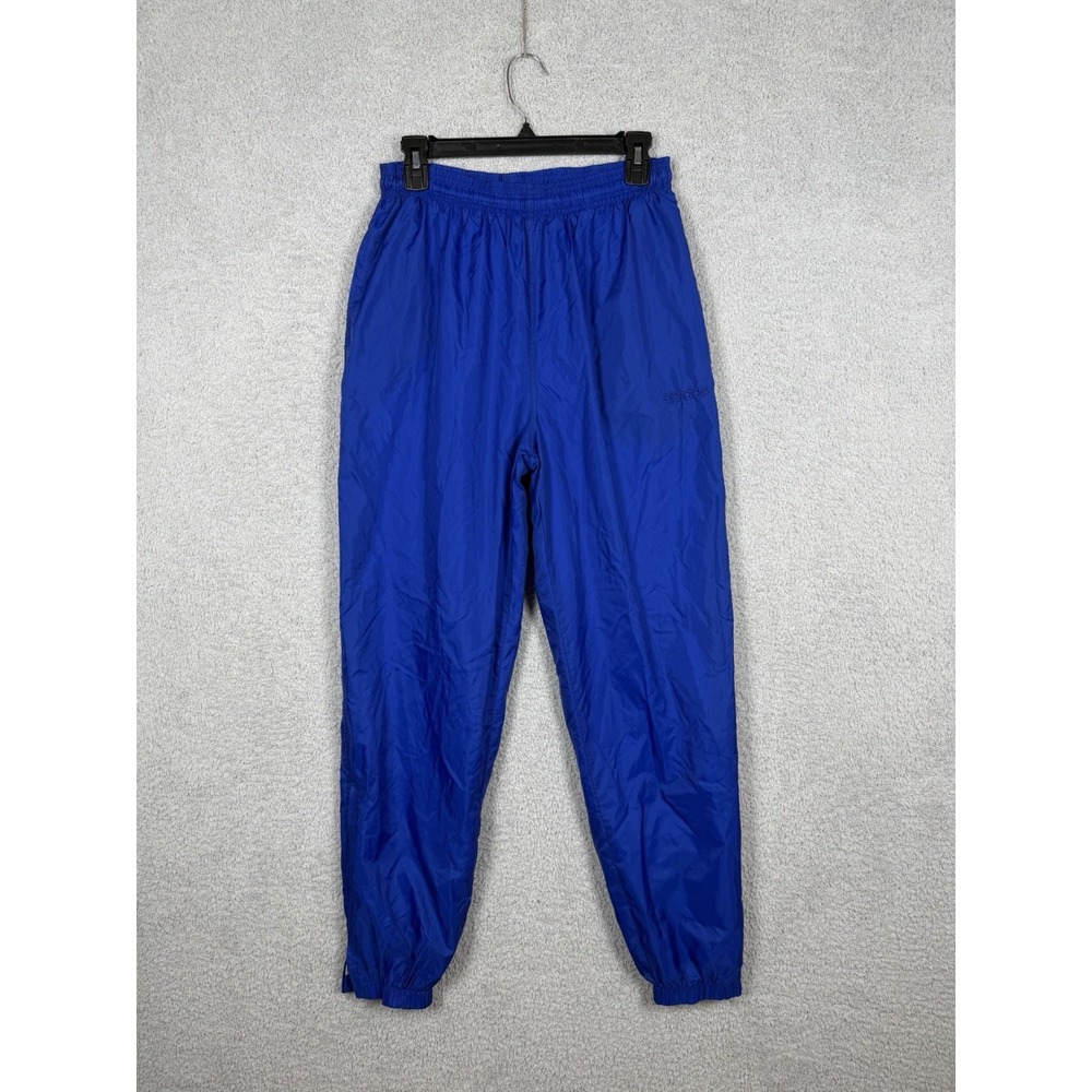 Vintage adidas Nylon Track Pants Blue Windbreaker Joggers Men's Size M 90s
